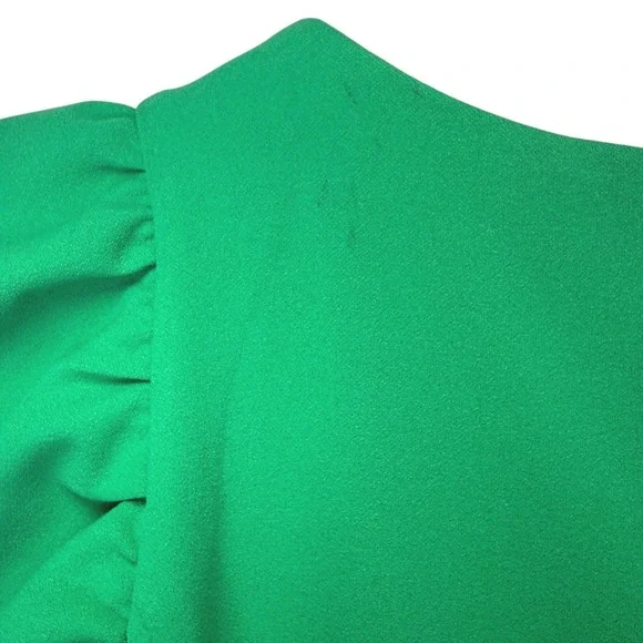 Tommy Hilfiger Green Jumpsuit Women's Ruffle Sleeve V Neck Belted Size 12 - Picture 13 of 16